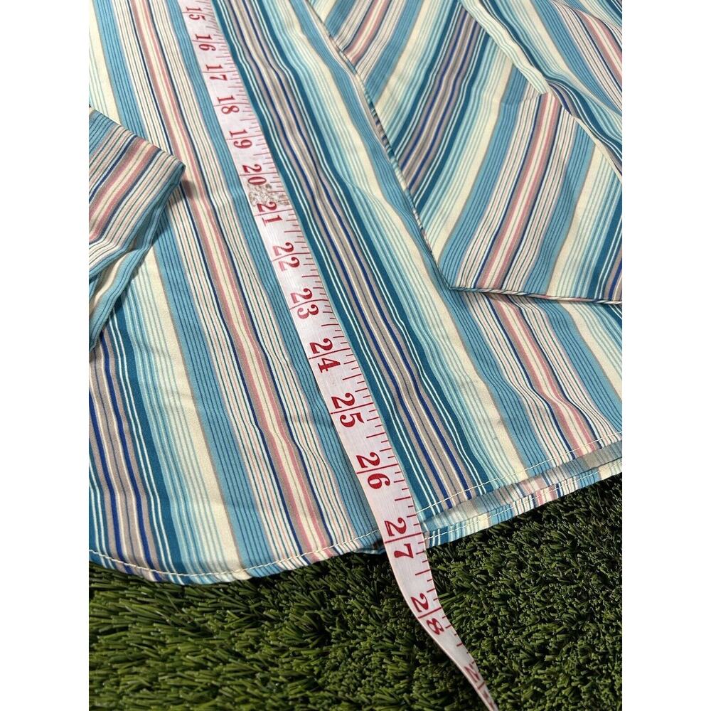 Vintage 1970’s LAURA MAE Striped Long sleeve Polyester Scarf Collar Size 38 - Picture 6 of 11